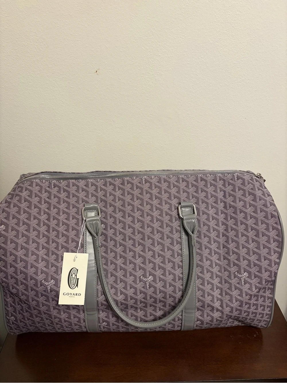 Goyard Lavender Chevron Weekender Duffel